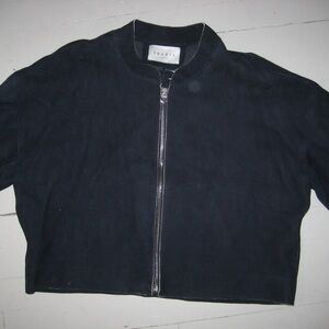 Sandro Suede Cut Out Bomber Jacket